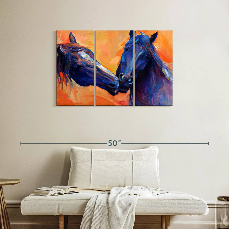 Blue Horses, 24" H x 38" W