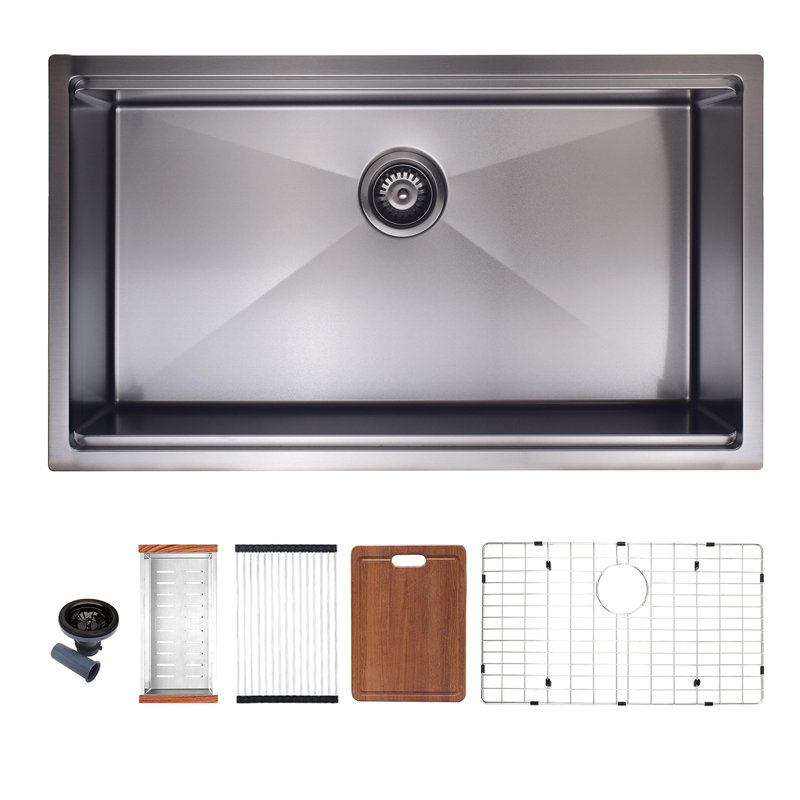 Évier de cuisine polyvalent encastré avec accessoires pour une cuisson et un nettoyage efficaces