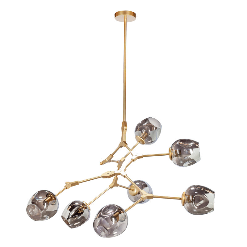 Luminaire suspendu unique à 7 lumières, Or