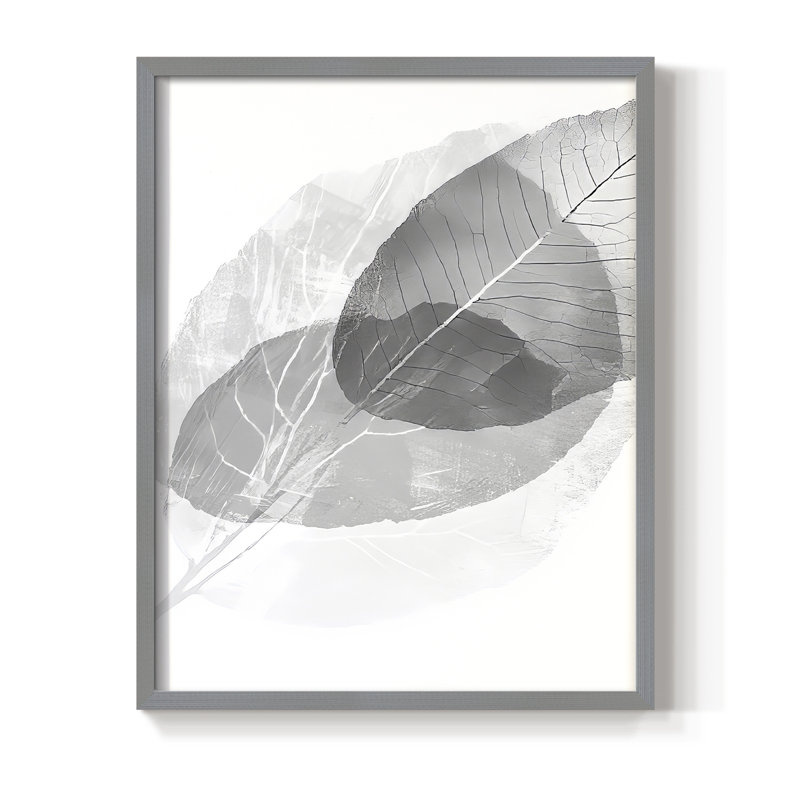 Imprimé floral Floral XLII - prêt à être accroché , H 20 po x l 16 po, Gris
