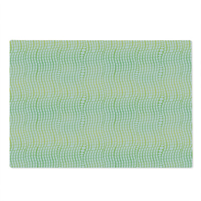Ambesonne Abstract Cutting Board Large Size Vertical Waves Polka Dots Pistachio Green White