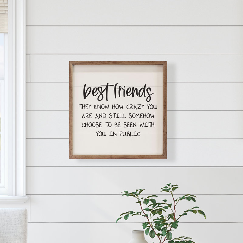 Best Friends Crazy White, 16" H x 16" W x 1" D
