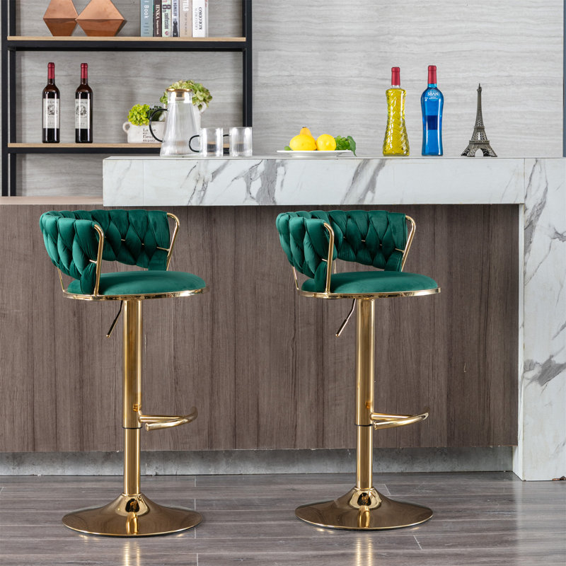Ensemble de 2 tabourets de bar, Vert