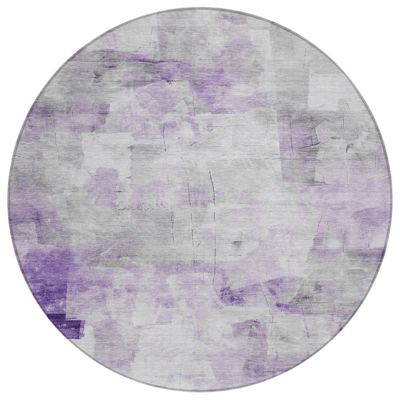 Braeain Purple Washable Indoor-Outdoor Rug - , 3' x 5'