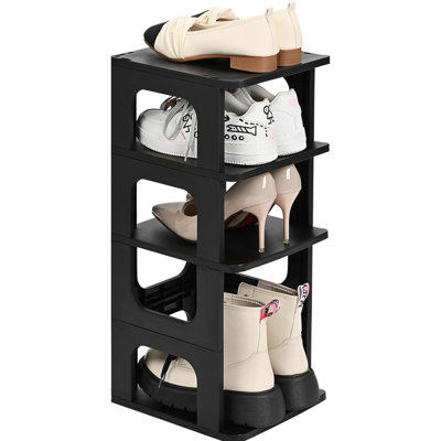 Range-chaussures à 4 niveaux, étagère verticale empilable