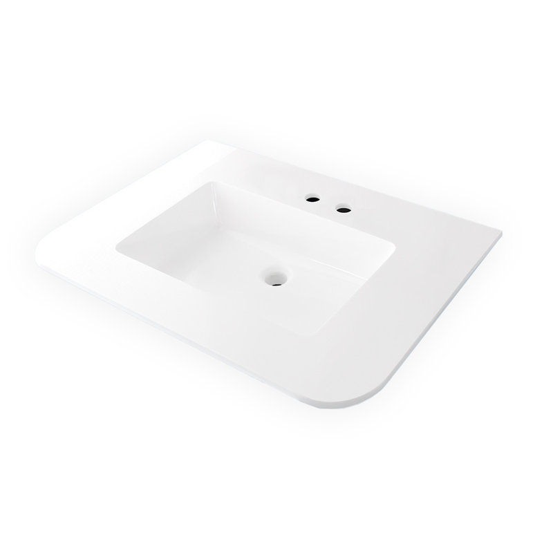 Kubitop 30'' L Bathroom Sink, Gloss White