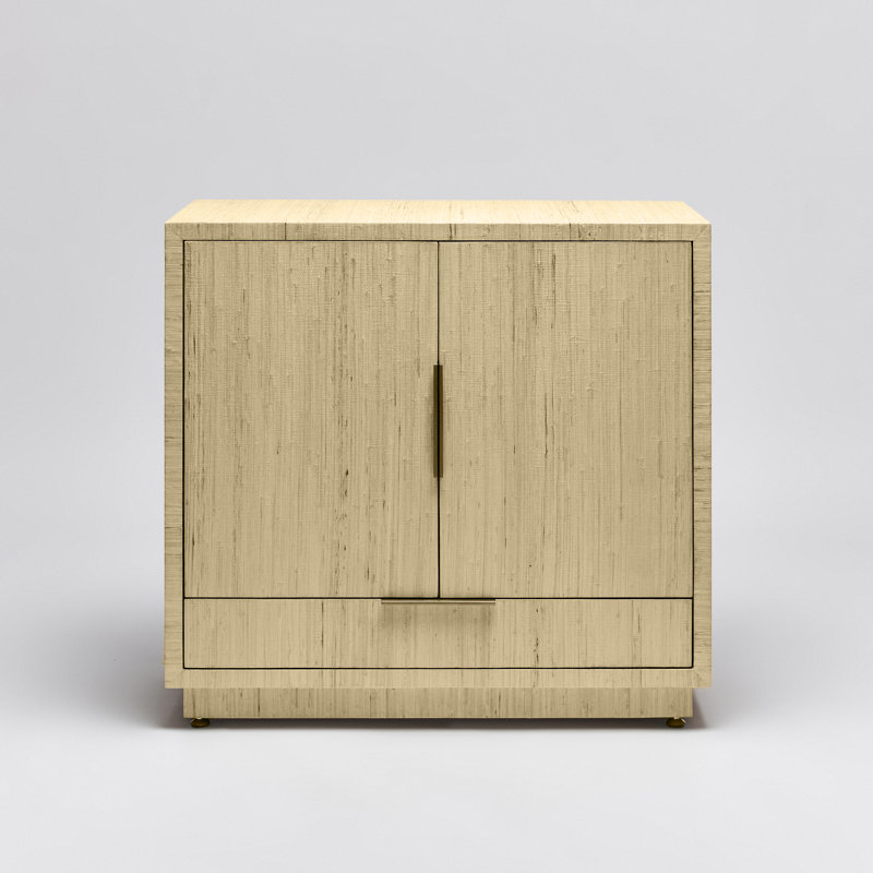 Montaigne Bar Cabinet, Wood/Sisal, Natural