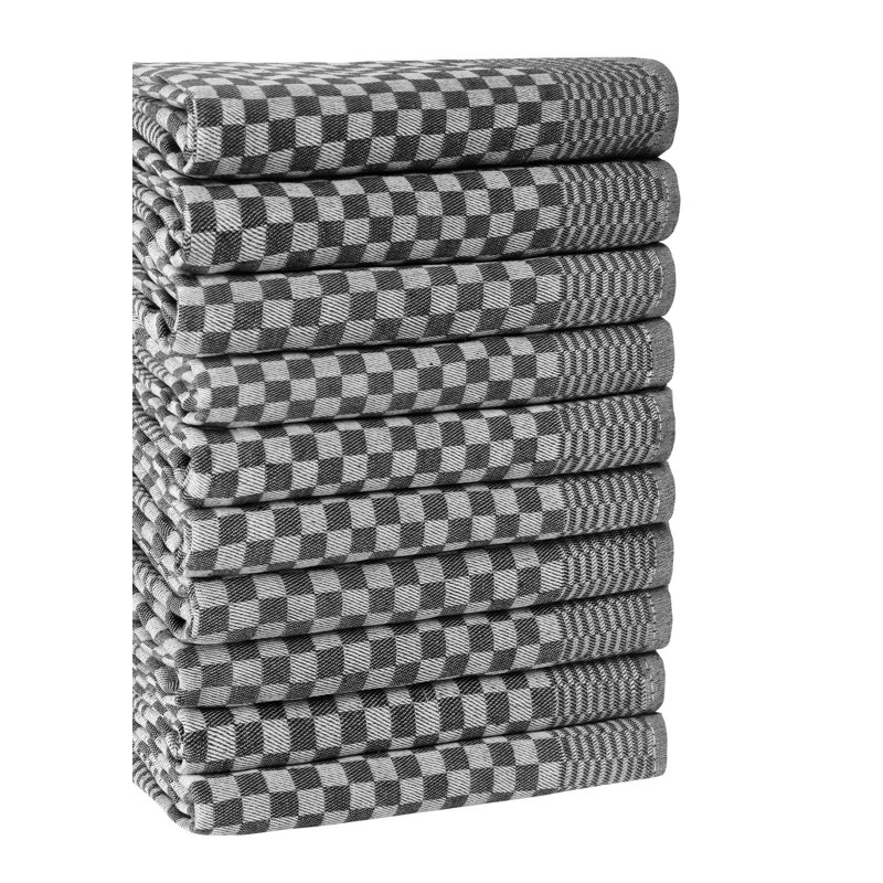 Ensemble de serviettes de cuisine de qualité supérieure Dilesh (10 pièces), couleur anthracite | 80% coton / 20% polyester, 7,9 po x 11,8 po chacun | Lavable à la machine, repassable, doux et durable | Parfait pour un usage quotidien et un élégant décor de cuisine