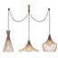 Lustre moderne en cuivre, hauteur réglable, 44,9 po de diamètre x 51,2 po de hauteur | Corps en métal, 3 x douilles E27 de 40 W maximum | Parfait pour les salles à manger et les vestibules, conception élégante et novatrice, indice de protection IP20-104850841-104221478
