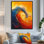 Décoration murale orange vagues bleues merveilleuses - vagues côtières