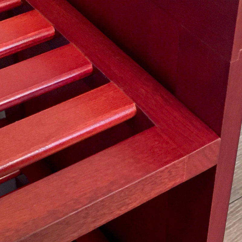 Solid Wood Shoe Storage Rack, Red