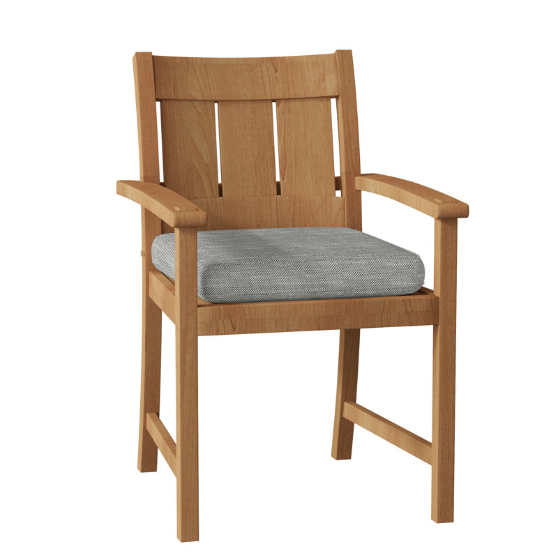 Chaise avec accoudoirs Croquet - Teck naturel, Welt, Argent Rollo, Teck naturel
