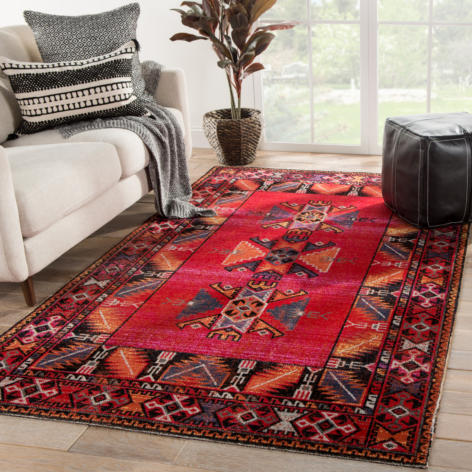 Halstead Multi Moroccan Outdoor Rug, Rectangle 9'10" x 14'