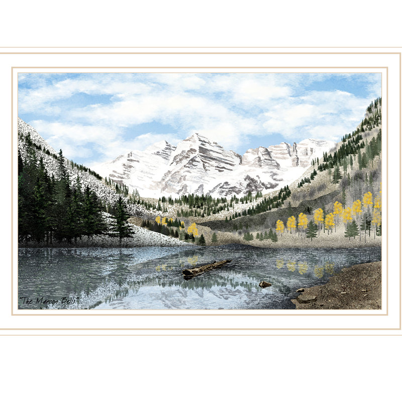 «Find Perfect Match With Maroon Bells», art mural encadré blanc, transformez votre décor de chambre à coucher