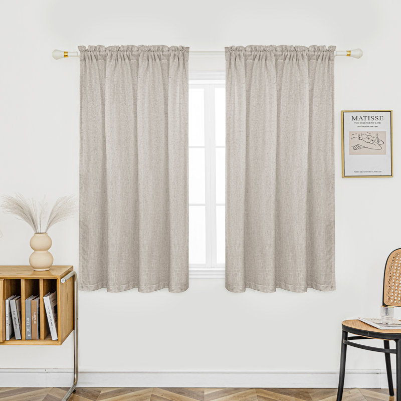 Paire de rideaux semi-transparents avec passe-tringle Jep, Lin, L 52 po x L 45 po