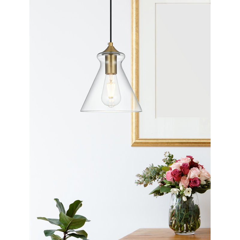 Luminaire suspendu conique à 1 lumière Inola, Doré