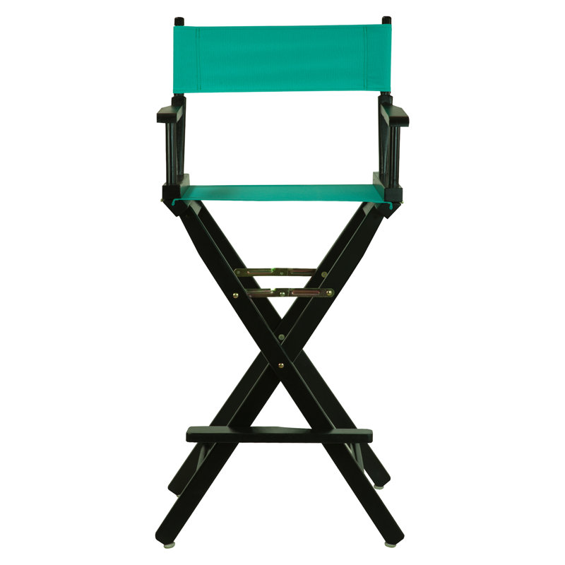 30" Folding Director Chair with Canvas, Teal, Black