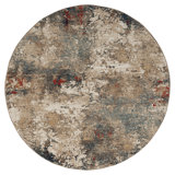 Desert Abstract Area Rug in Ivory