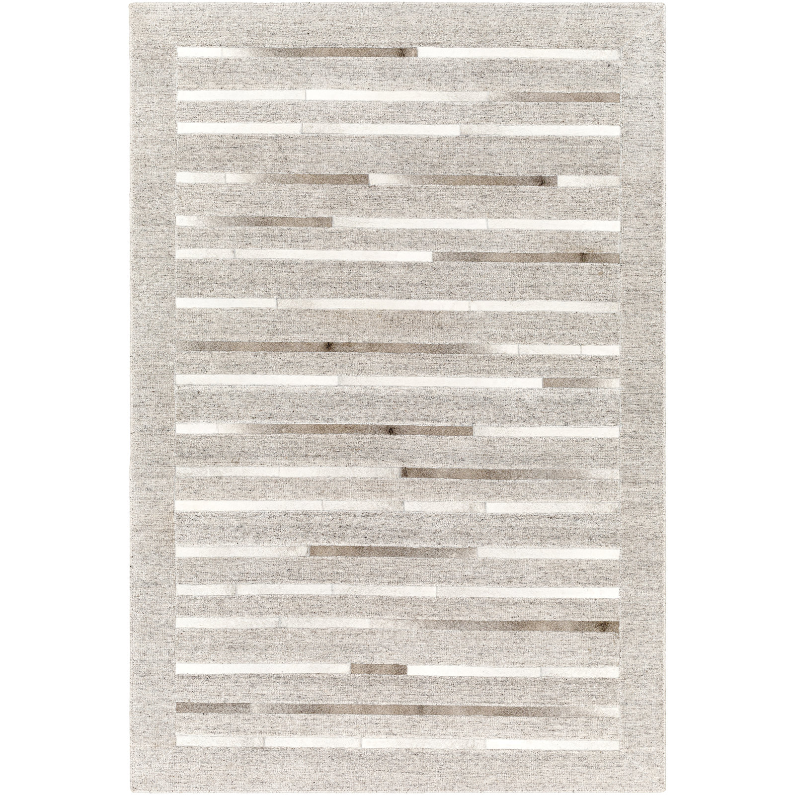 Giselle Hand-Woven Striped Cowhide Rug, Rectangle 8' x 10'