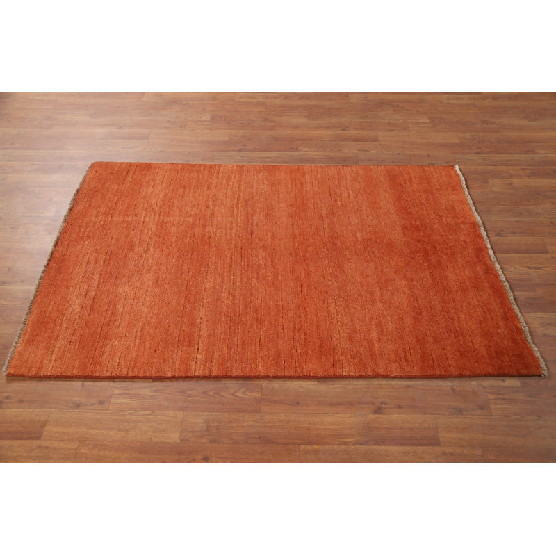 Tapis de vestibule oriental fait à la main orange Gabbeh 3 x 5