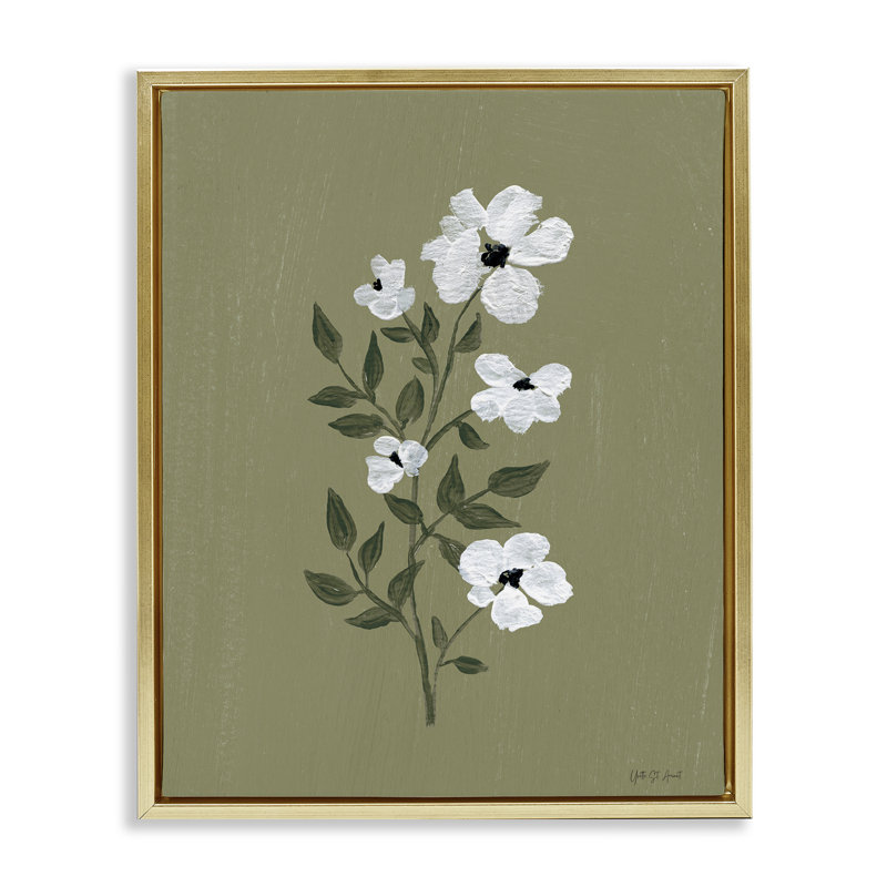 Joli cadre flottant avocat en forme de petite fleur, design par Yvette St. Amant, H 21 po x l 17 po