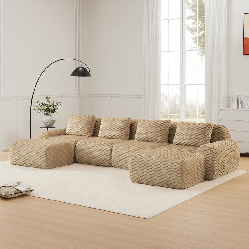 Canapé modulaire en forme de U de Boneless, Chameau