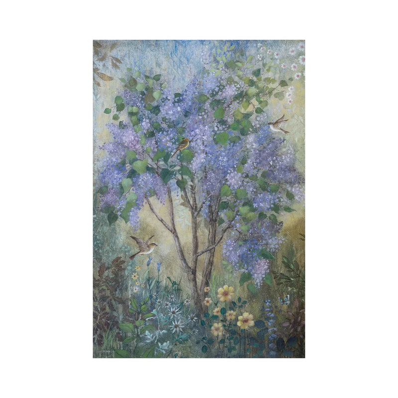 Fresh Lilacs by Lisa Marie Kindley - Wrapped Canvas Painting, 20.32 cm H x 30.48 cm W