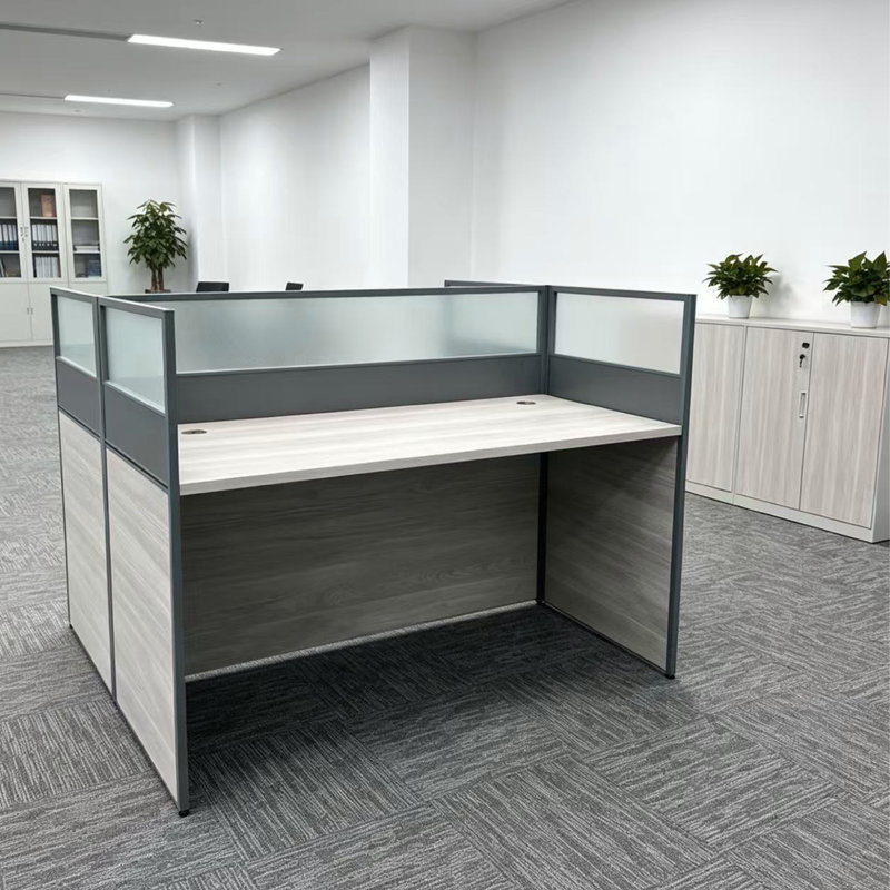 Rectangle 2 Person Office Cubicle Desk,Office Cubicle Workstation, Privacy Partition Desk with Mute Soundproof Panels & Cable Management