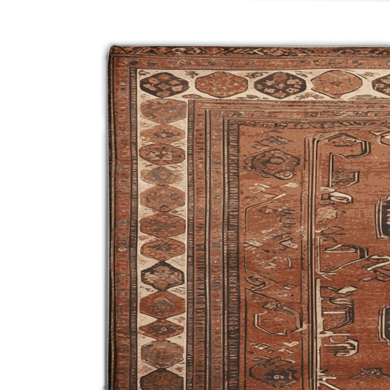 Turkish Brown Indoor and Outdoor Area Rug, Rectangle 4' x 6'