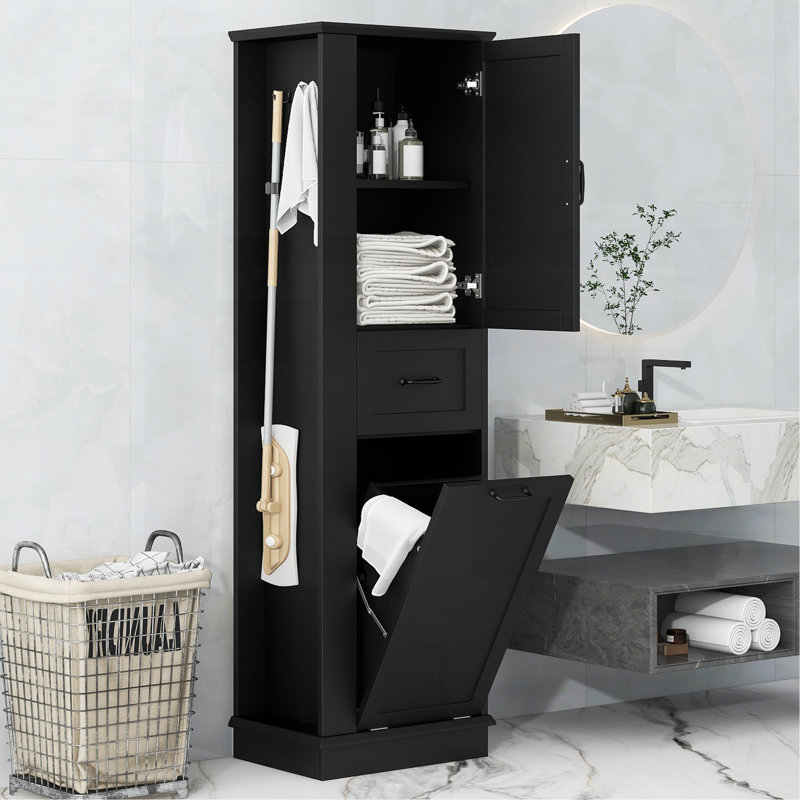 Grande armoire de rangement moderne - compartiment inclinable, tablettes réglables, capacité de 80 lb, charnières à fermeture en douceur, poignées en alliage d'aluminium, pour la salle de bain et l'organisation à la maison