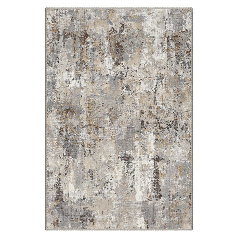 Paillasson abstrait gris / brun Mignone Ebon