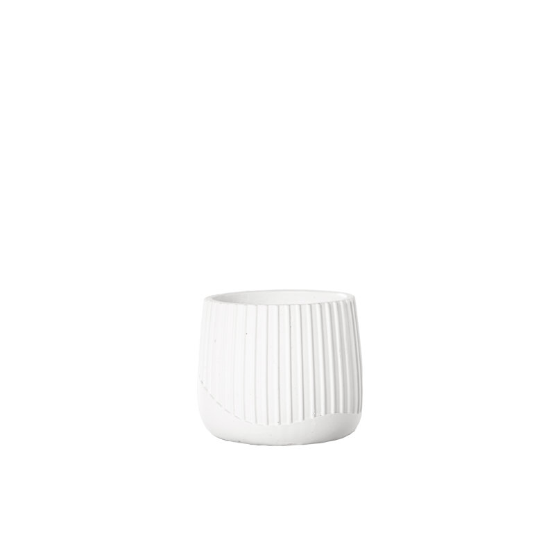 Pot à fleurs embossé, Blanc