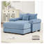 Canapé modulaire surdimensionné 54,5 po en velours côtelé bleu avec repose-pieds ergonomique-1493978820
