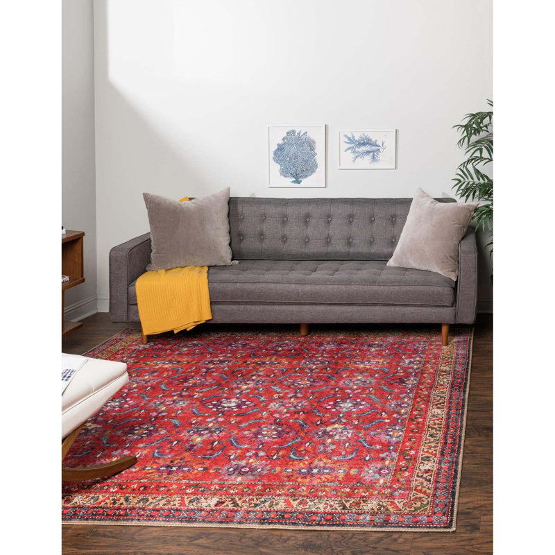Ellizabeth Chenille Oriental Indoor Rug, Square 7'6"