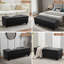 Banc de rangement à couvercle rabattable en lin 51 po-83425043