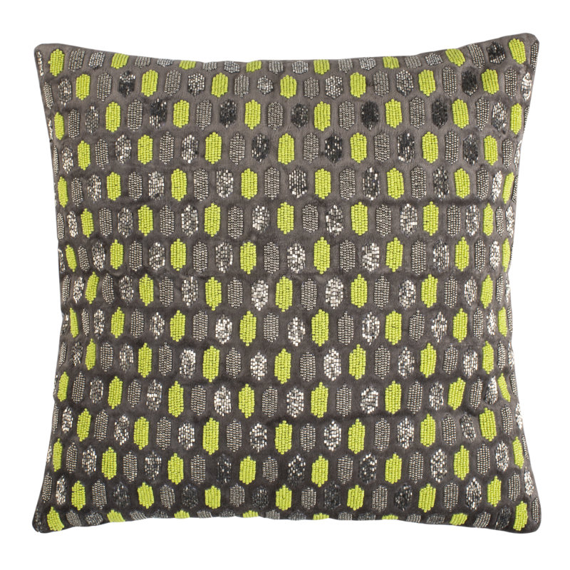 Reston Sequined Cotton Blend Throw Pillow