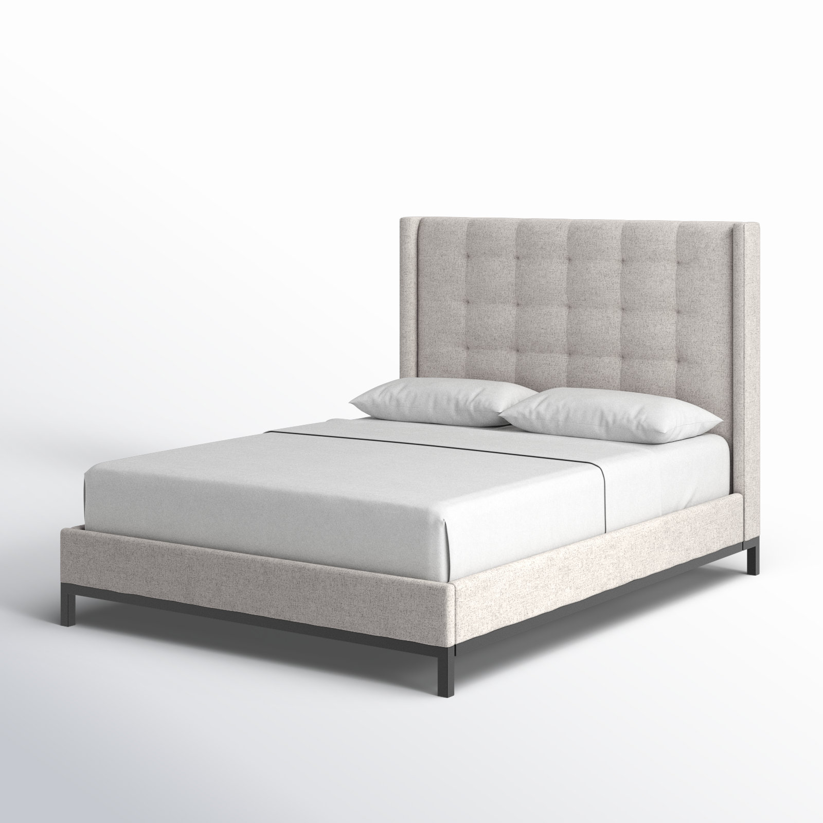 Sylvera Queen Tufted Upholstered Platform Bed, King