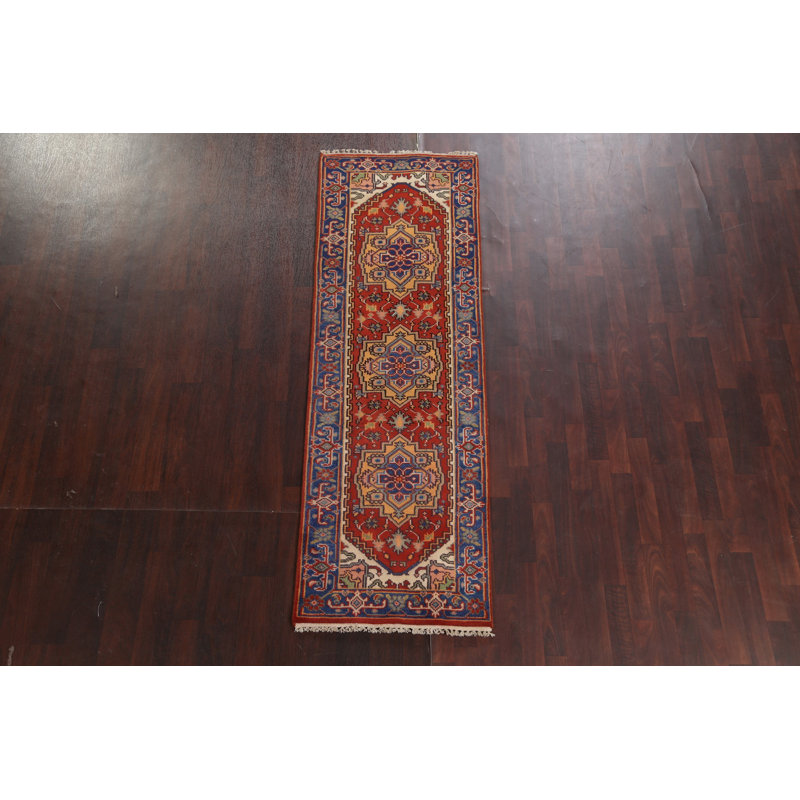 Tapis de couloir rouge Heriz Serapi