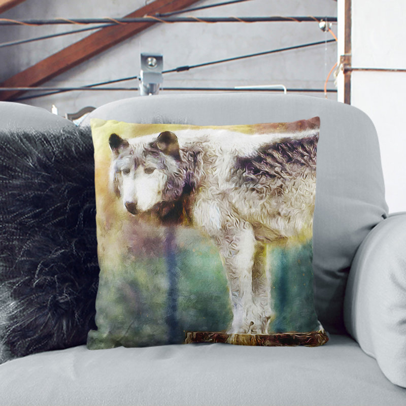 Abstract Wolf Vol.3 Square Throw Cushion, 40cm H x 40cm W x 15cm D