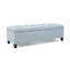 Grand banc repose-pieds de rangement de 51 pouces avec plateau relevable, siège repose-pieds rectangulaire pour le salon de la chambre du hall d'entrée, revêtement en tissu bleu