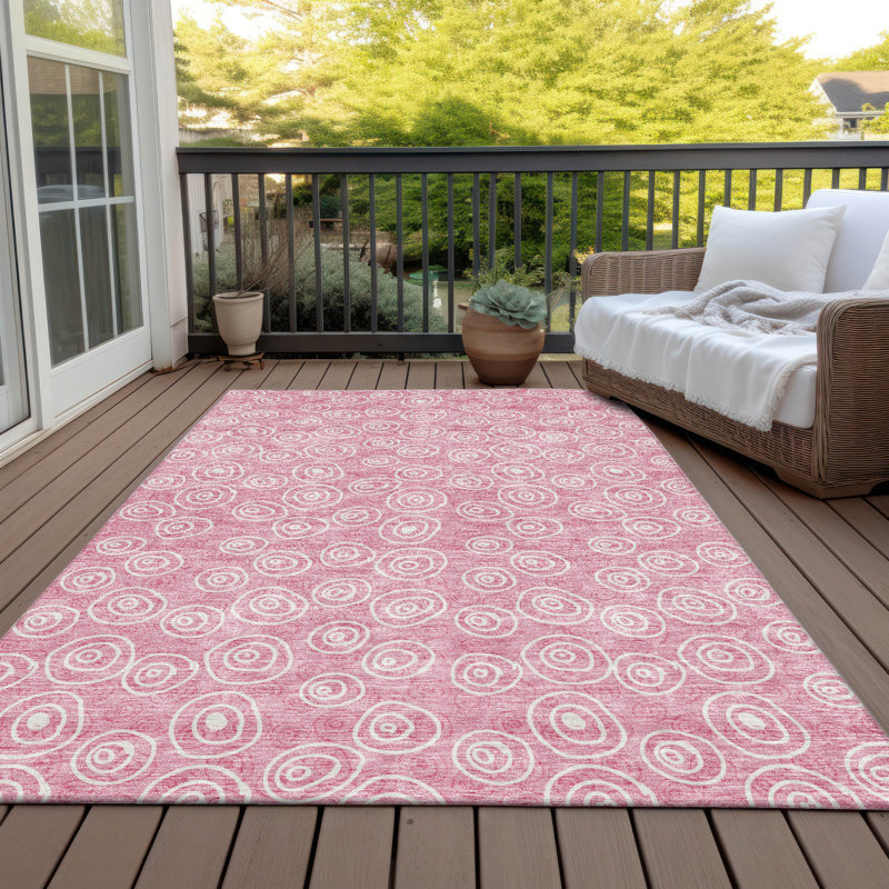 Faunce Washable Geometric Indoor / Outdoor Rug, Rectangle 10' x 14'
