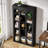 Set of 2 Modern 5-Tier 70.87-Inch Wood Farmhouse Home Office Bookshelf Bookcase Open Large Storage 2PCS！-1418176250