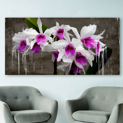 Orchid Blackboard 1 Piece Wrapped Canvas Painting