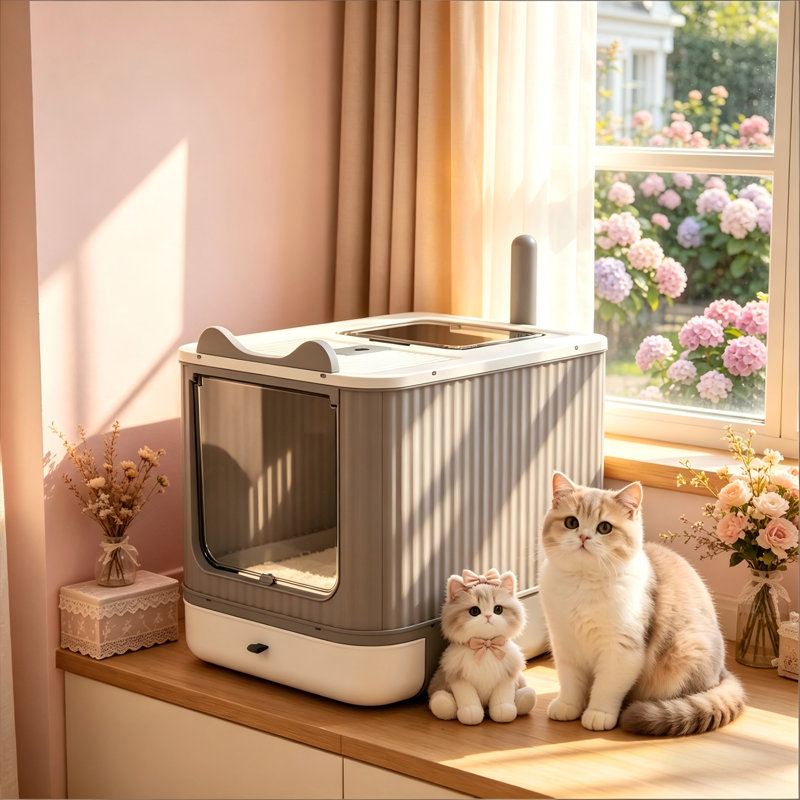 Litter Box With Slide-out Tray