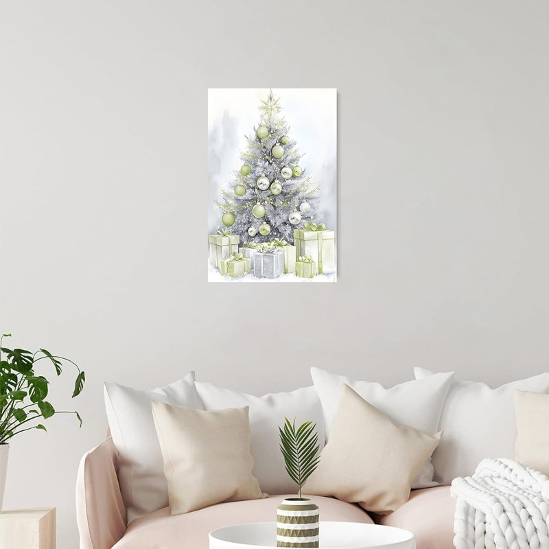 Art mural en toile verte sans cadre 12 "x 18", Vert