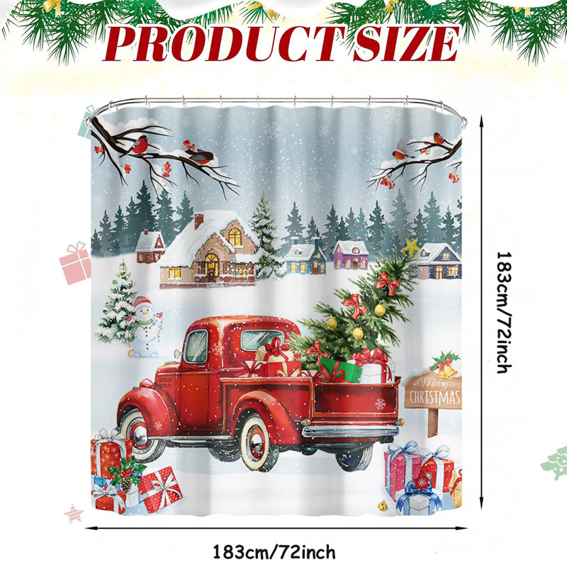 Rideau de douche Rustic Christmas