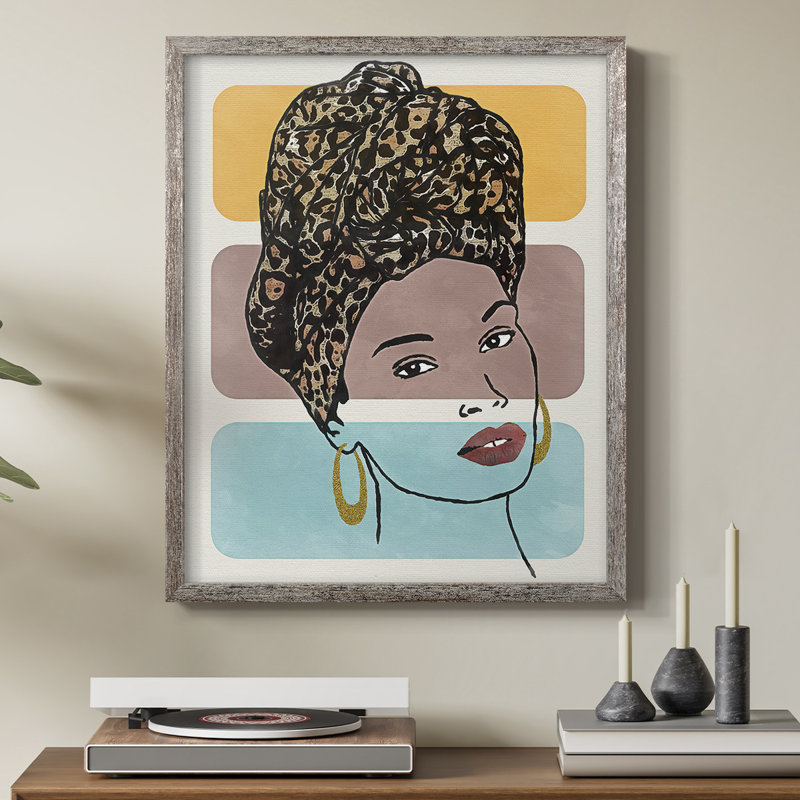 Head Wrap I, reproduction encadrée - bois massif, H 21 po x l 17 po