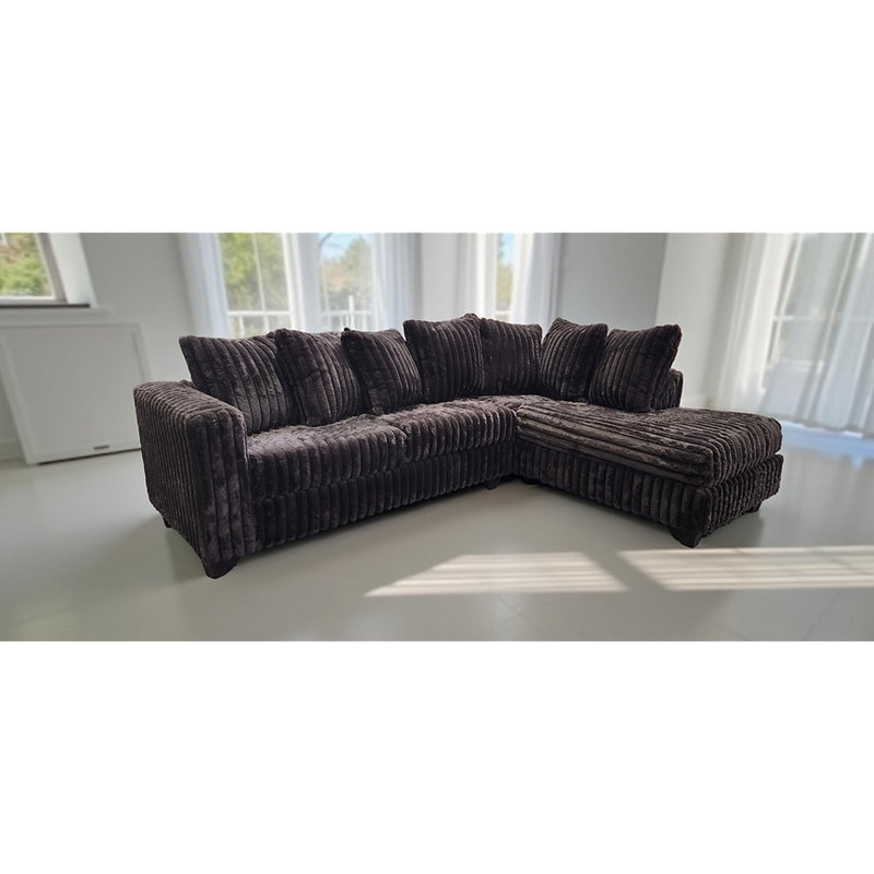 Gia Sectional, Brown Farbic