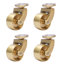 4pcs Brass Casters 360-degree Rotation
