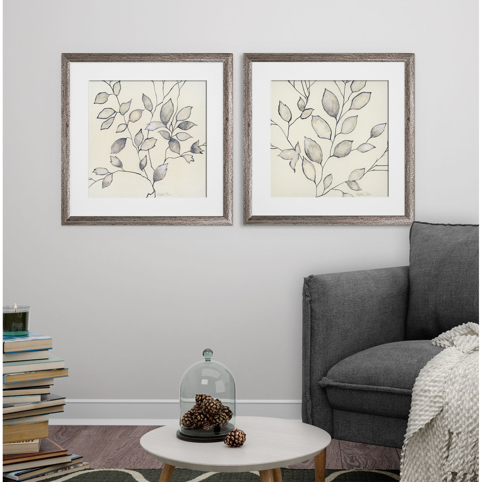 Whispering Leaves 2-Piece Painting Set, Brown